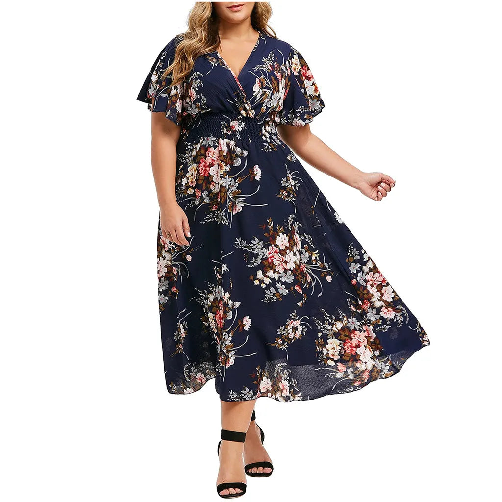 Robe en chiffon à fleurs - grande taille - Projet Paris - Légère et élégante