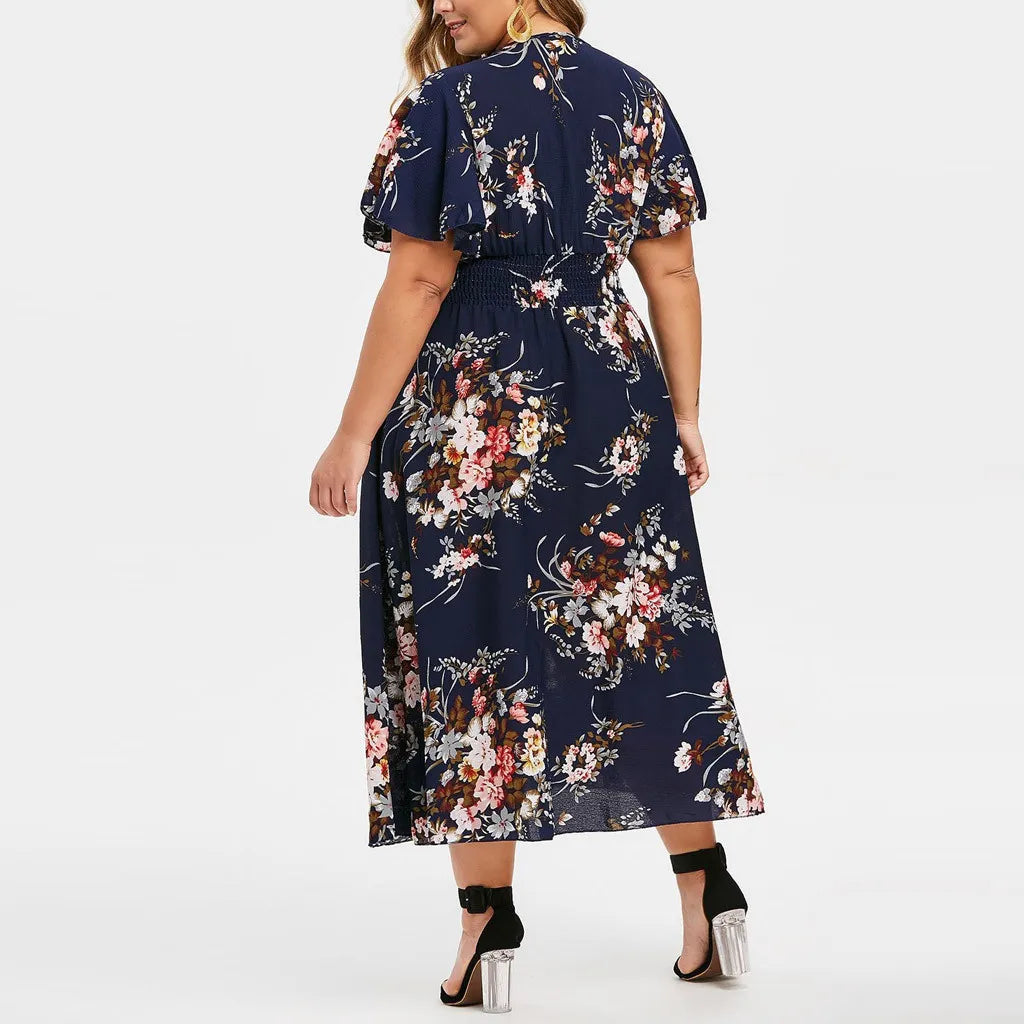 Robe en chiffon à fleurs - grande taille - Projet Paris - Légère et élégante