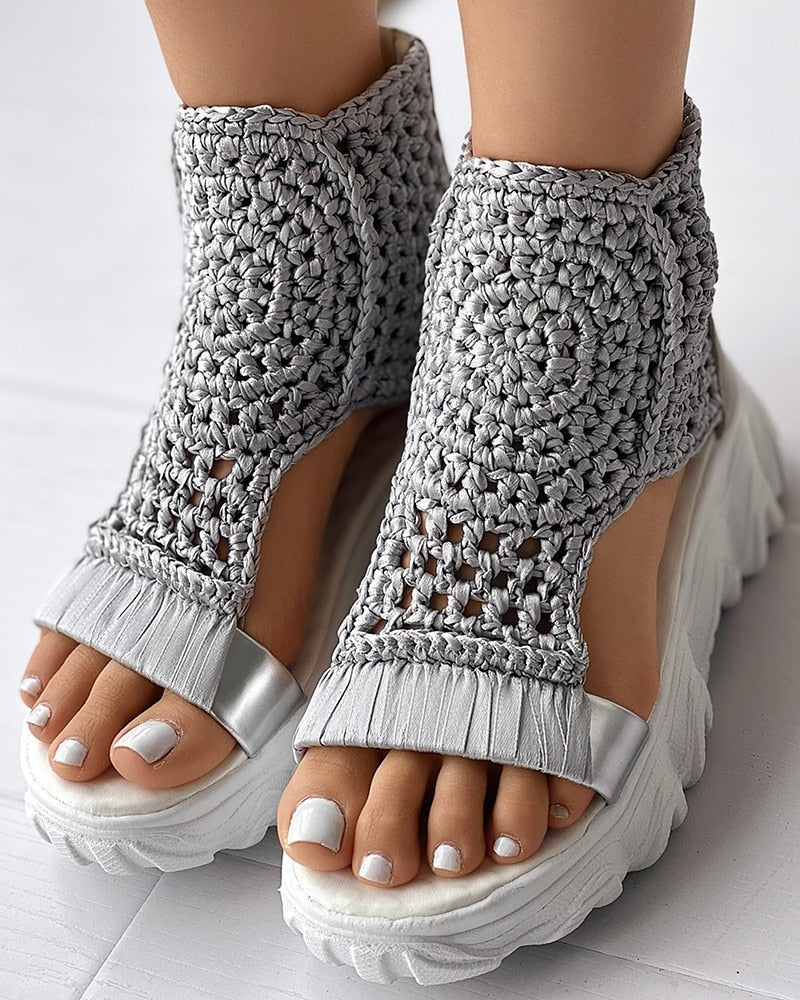 Claire - Sandales géométriques tissées pour femmes