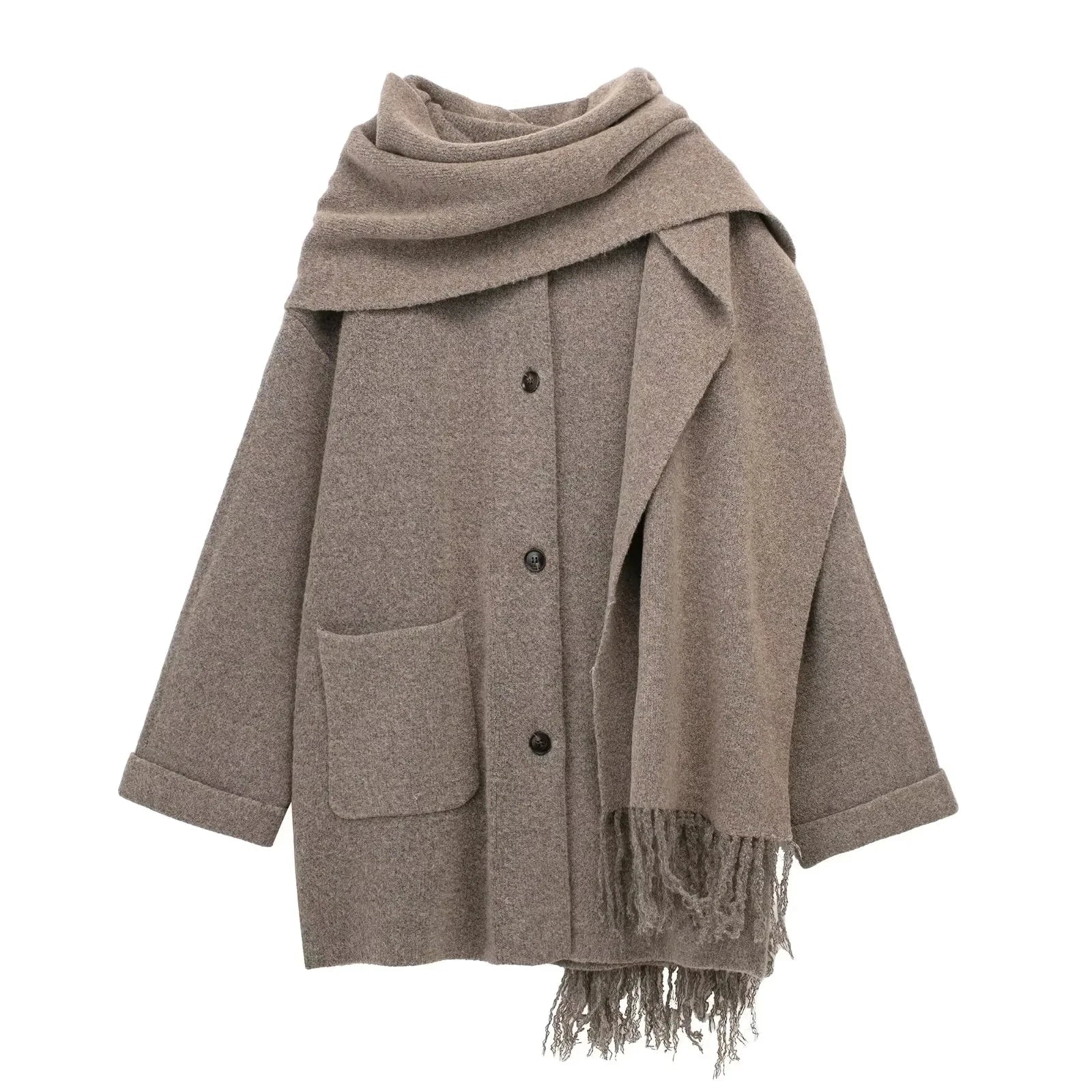 Elsa - Manteau en tricot avec col châle
