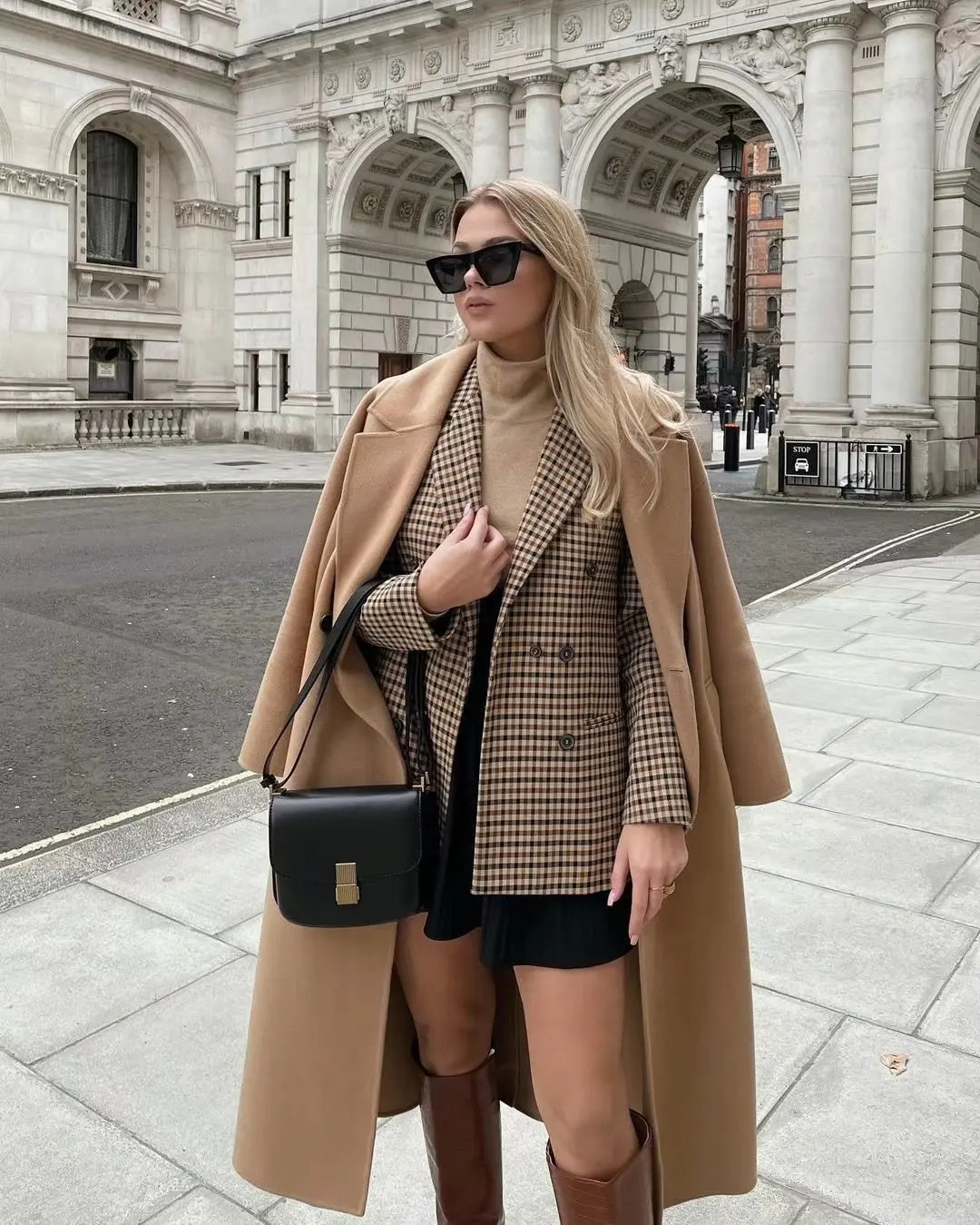 Amity – Blazer à Carreaux Vintage