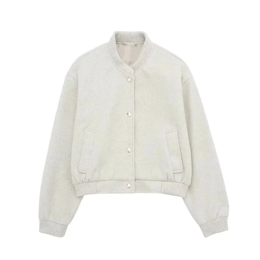 Rosette | Blouson Bomber en Coton Uni pour Femmes