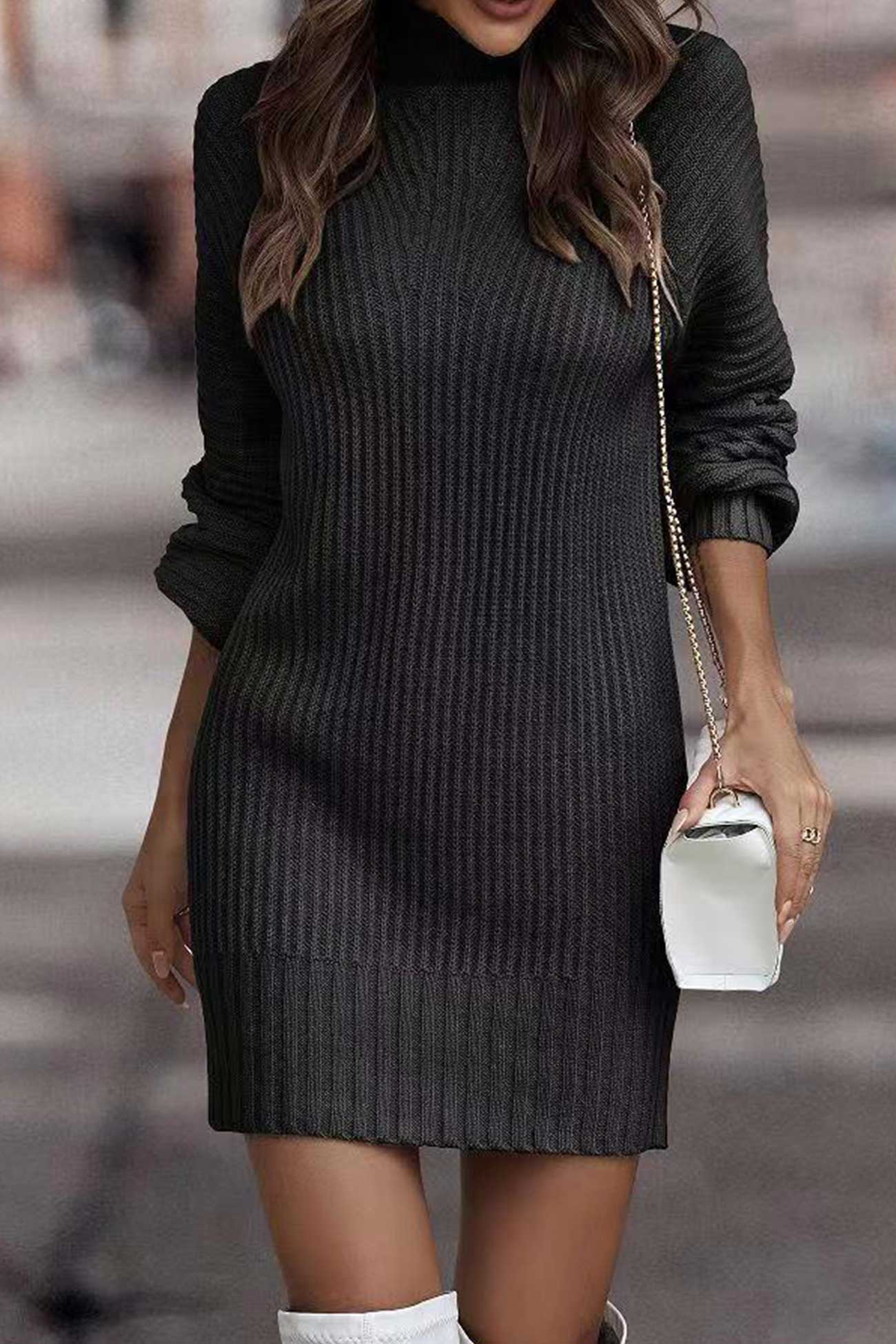 Robe pull tendance avec col pop-up - Chaleur et style - Projet Paris