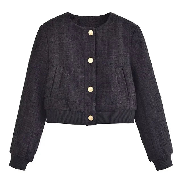 Frances - Veste élégante à col roulé et croisé
