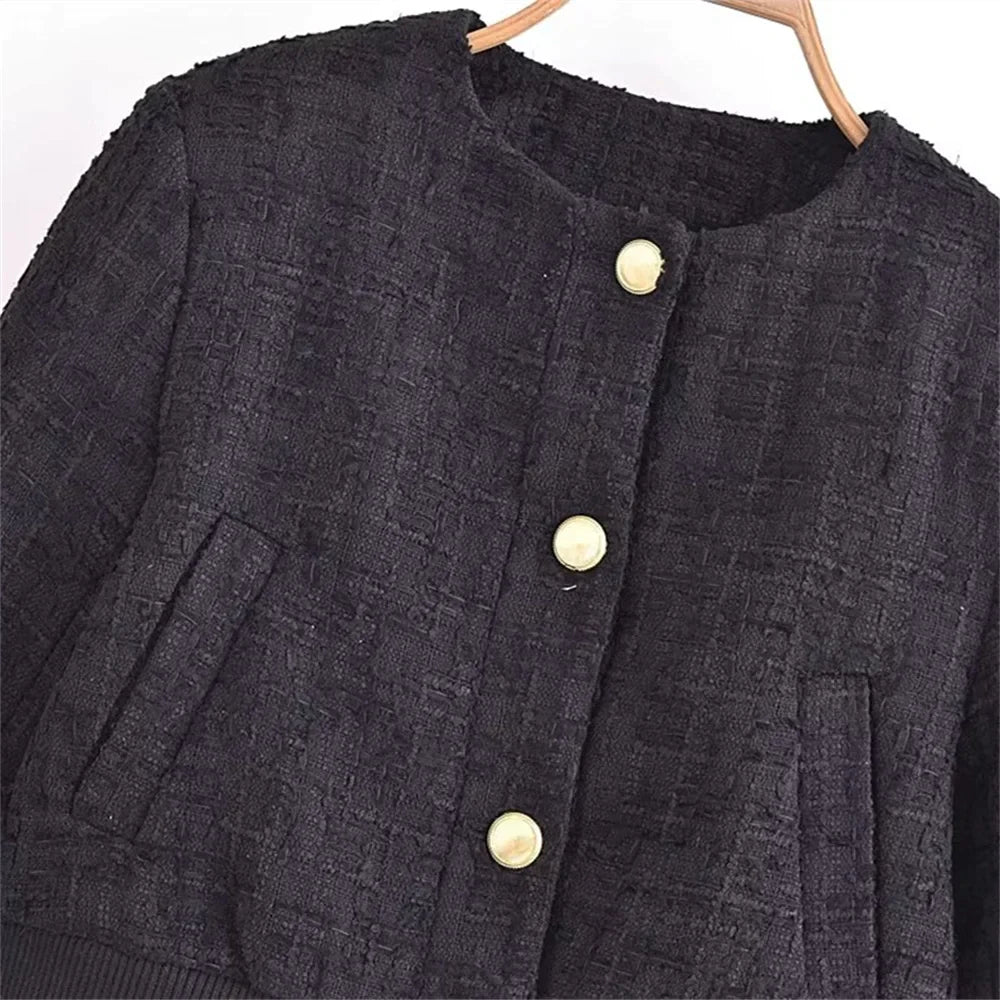 Frances - Veste élégante à col roulé et croisé