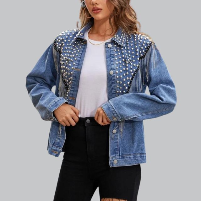 Annina - Veste en jean avec perles
