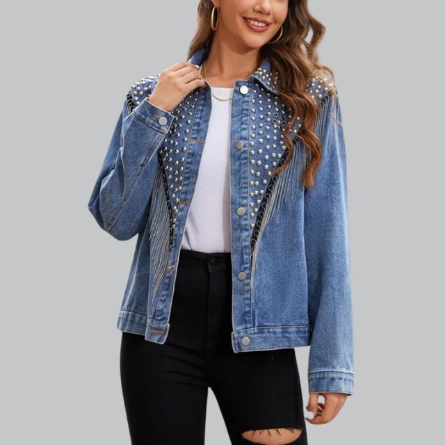 Annina - Veste en jean avec perles