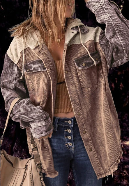Viviana - Veste en velours côtelé de couleur rétro