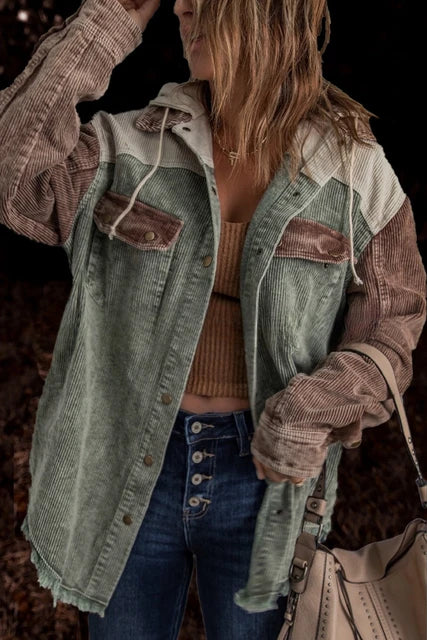 Viviana - Veste en velours côtelé de couleur rétro