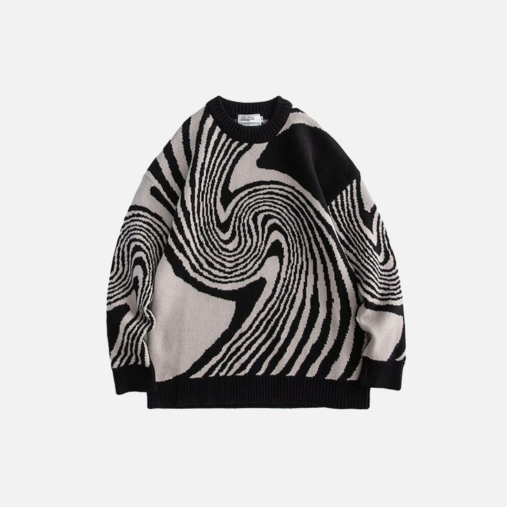 Whirly | Pull Tricoté Imprimé Tourbillon