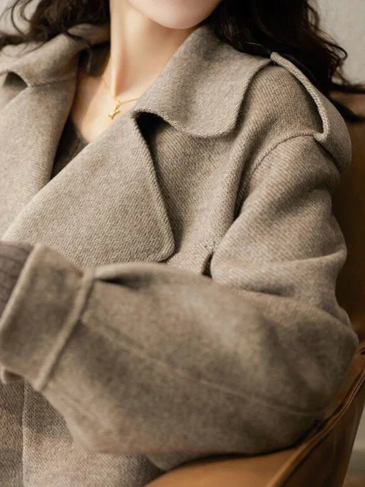 Lillian - veste en crêpe chaude à col élégant