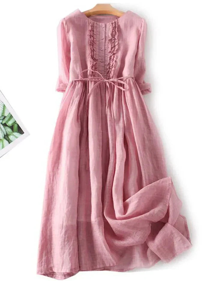 Robe en lin élégante Laura – Style décontracté et raffiné – Projet Paris – Idéale pour l'été