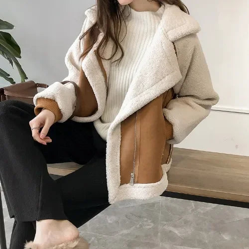 Talia - Veste à col oversize avec poches zippées