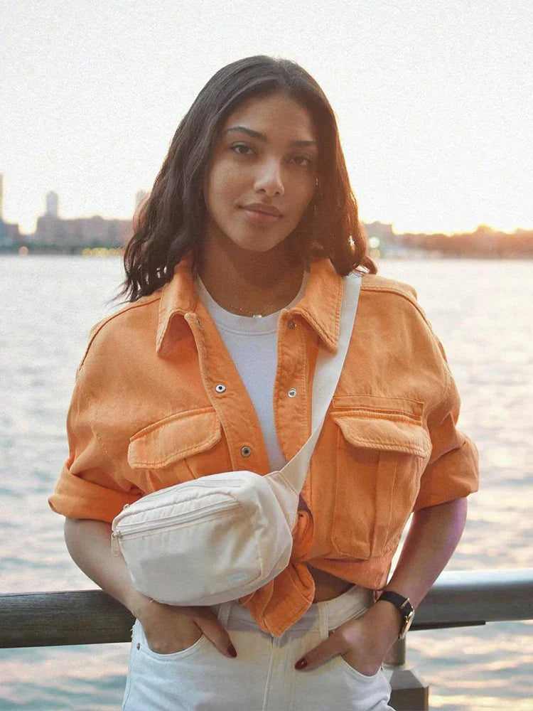 Mary - manteau d'été streetwear orange vintage