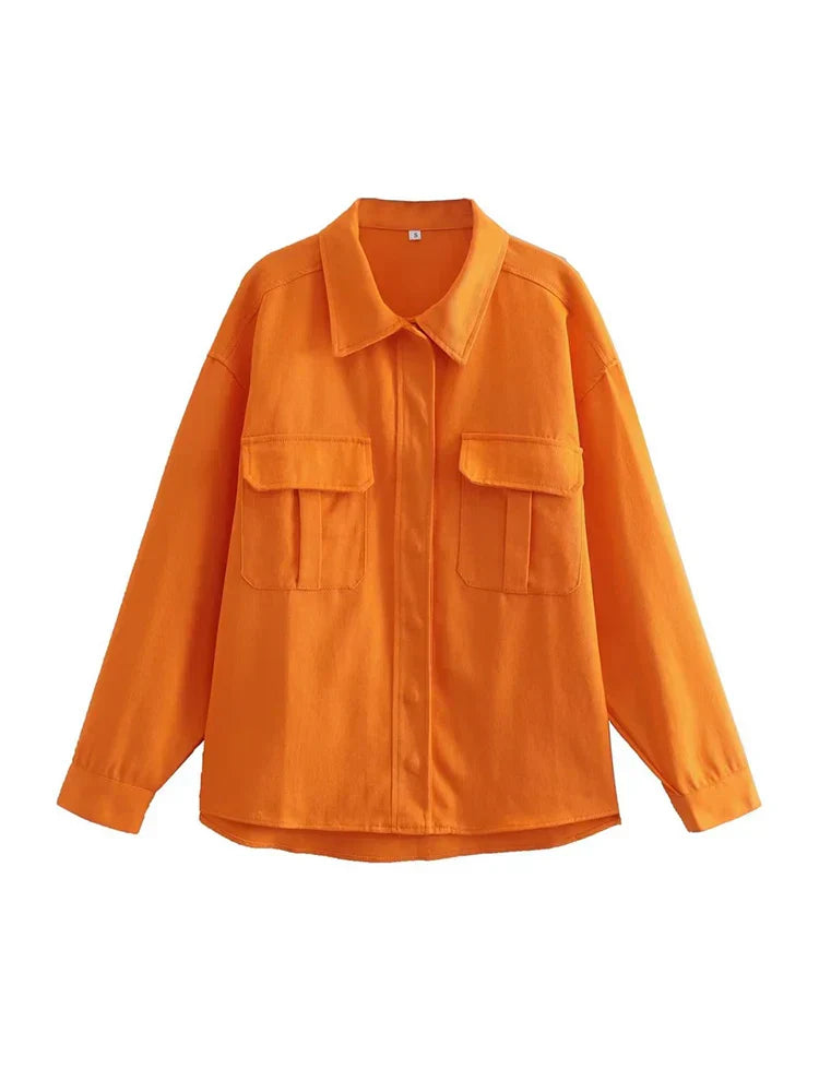Mary - manteau d'été streetwear orange vintage