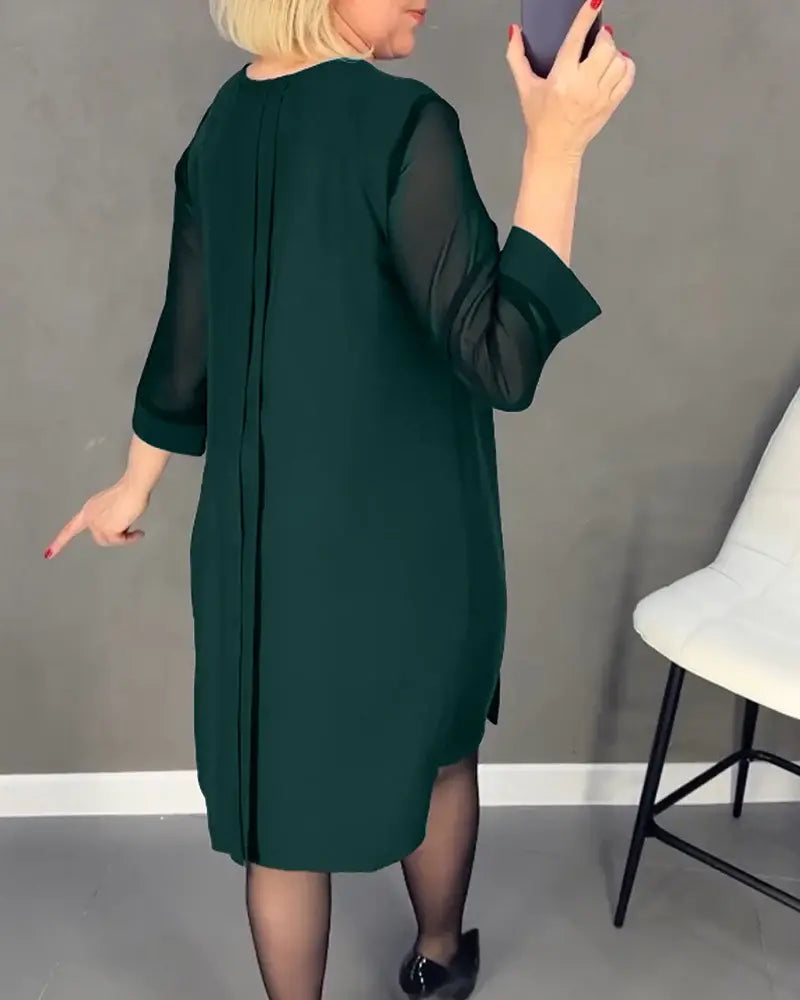 Robe simple à manches mi-longues - Projet Paris - Confort et simplicité - Idéale pour toutes les occasions