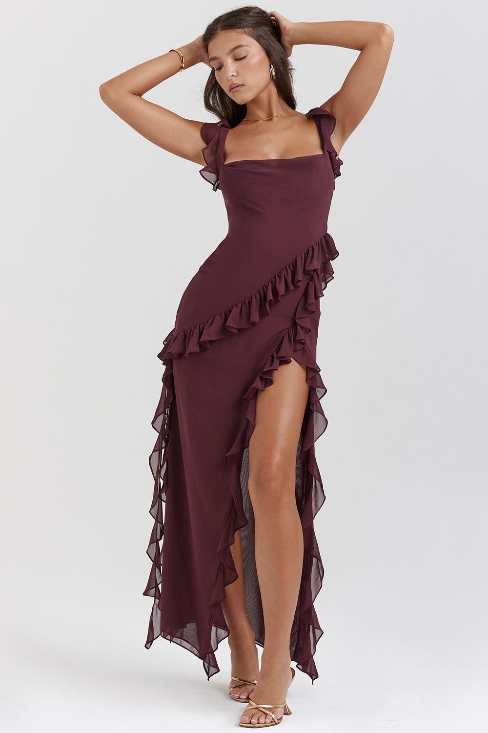 Robe maxi à volants - Style fluide et chic - Projet Paris - Coupe élégante