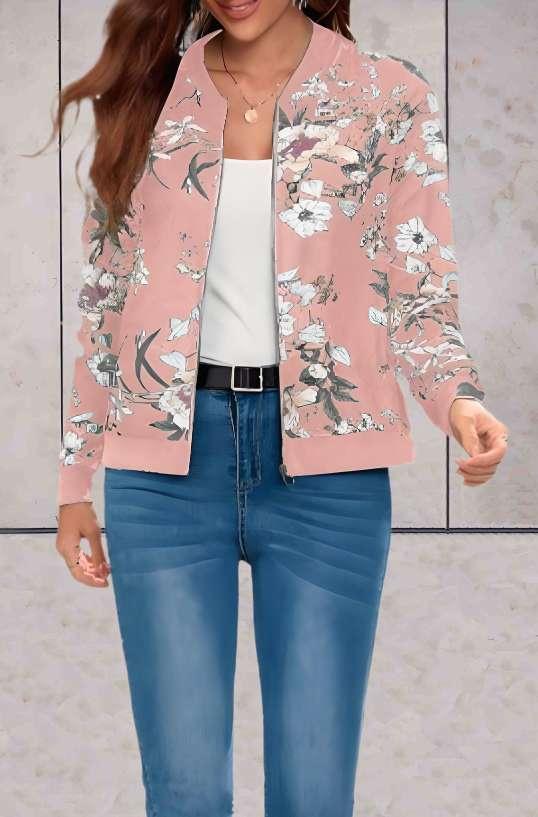 Blythe - veste florale chaude et élégante avec fermeture éclair intégrée
