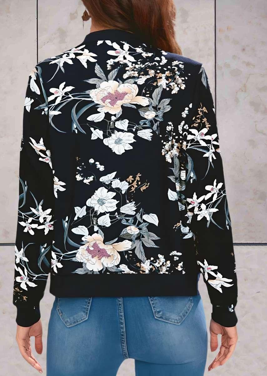Blythe - veste florale chaude et élégante avec fermeture éclair intégrée