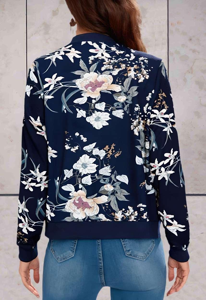 Blythe - veste florale chaude et élégante avec fermeture éclair intégrée