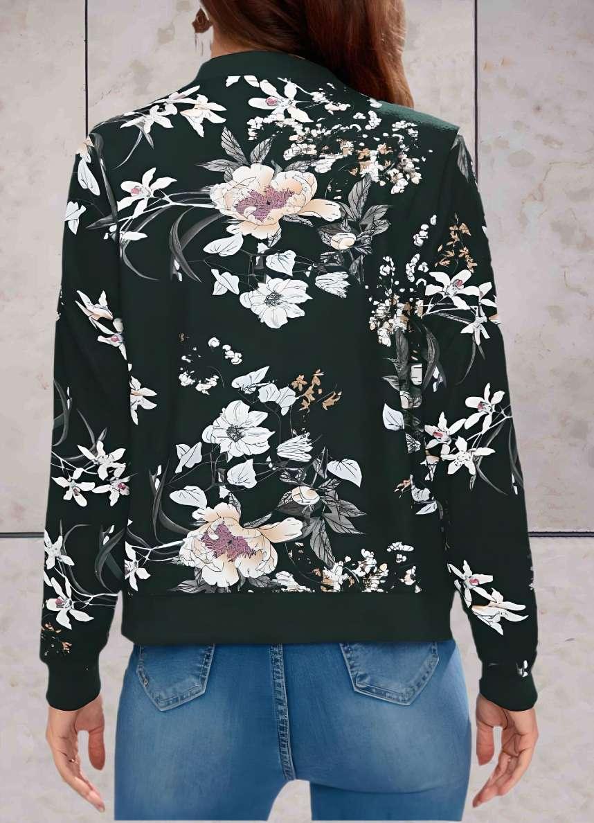 Blythe - veste florale chaude et élégante avec fermeture éclair intégrée