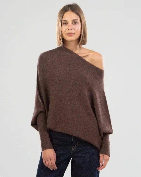 Élise - Pull drapé asymétrique