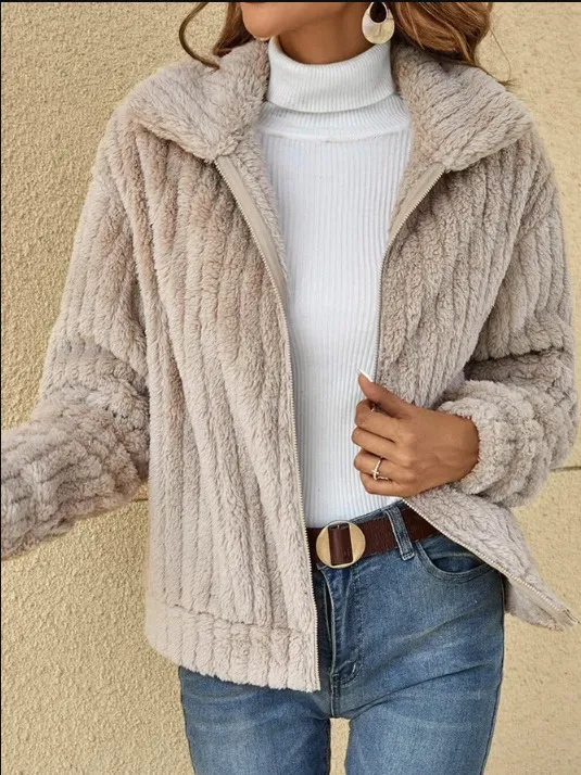Veste polaire courte avec fermeture éclair