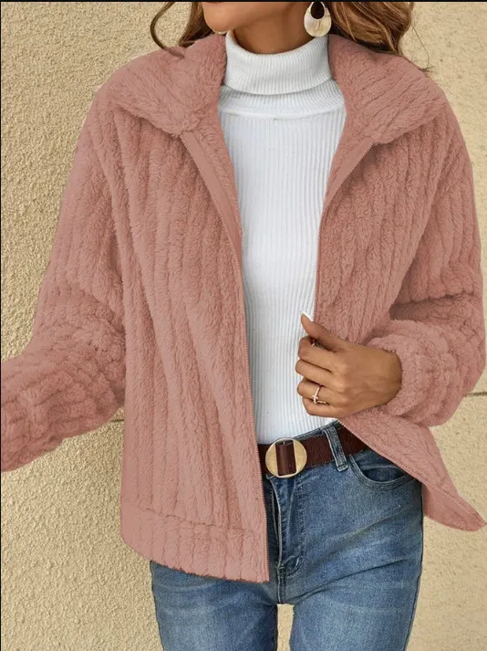 Veste polaire courte avec fermeture éclair