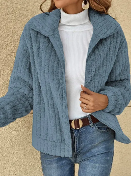 Veste polaire courte avec fermeture éclair