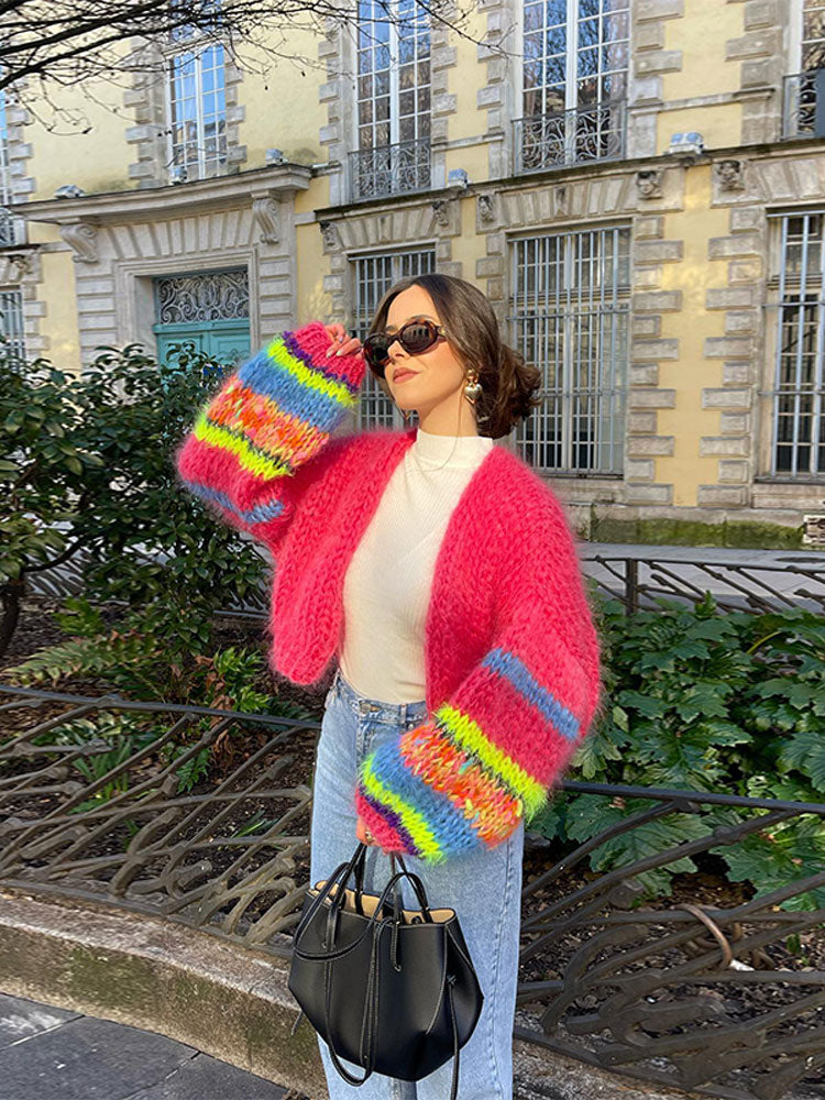 Sophie - Cardigan en patchwork coloré pour femmes
