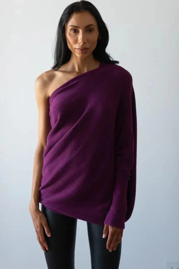 Élise - Pull drapé asymétrique