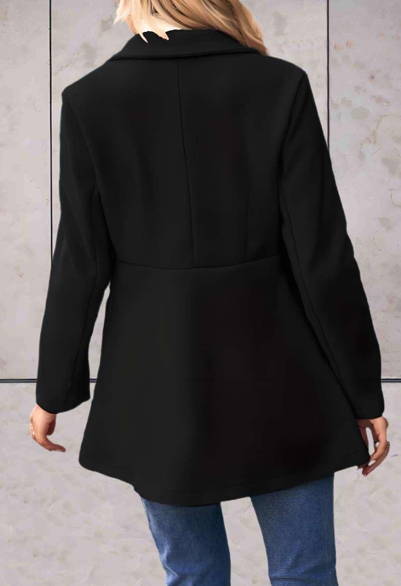 Franxine - Manteau long et chic avec poches latérales et boutons