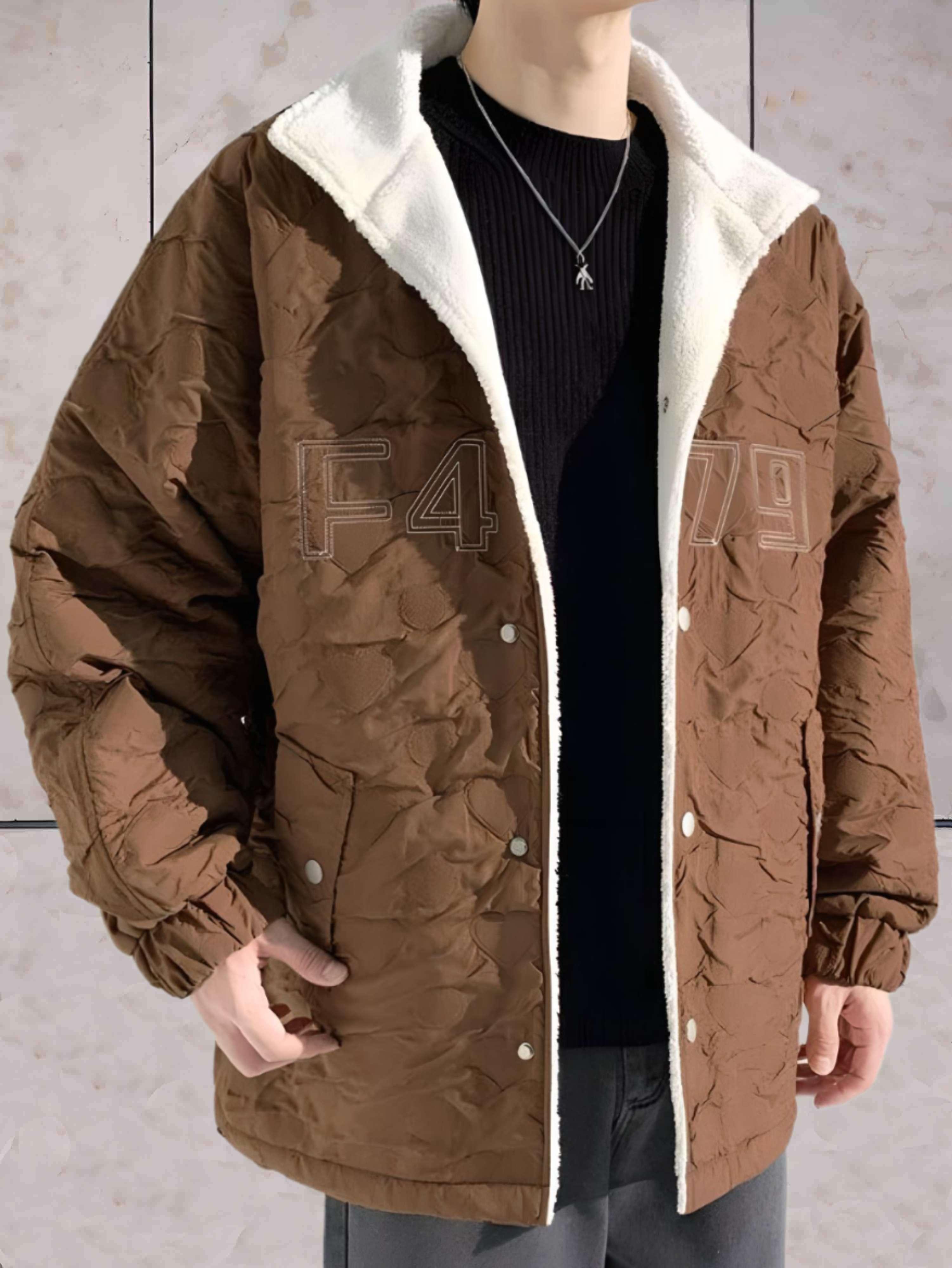 Felix - Veste polaire chaude bicolore avec poches et fermeture boutonnée