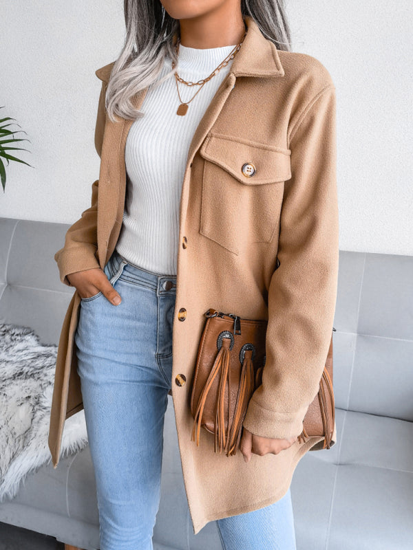 Alva | Manteau Épais à Boutons pour Femme avec Ceinture