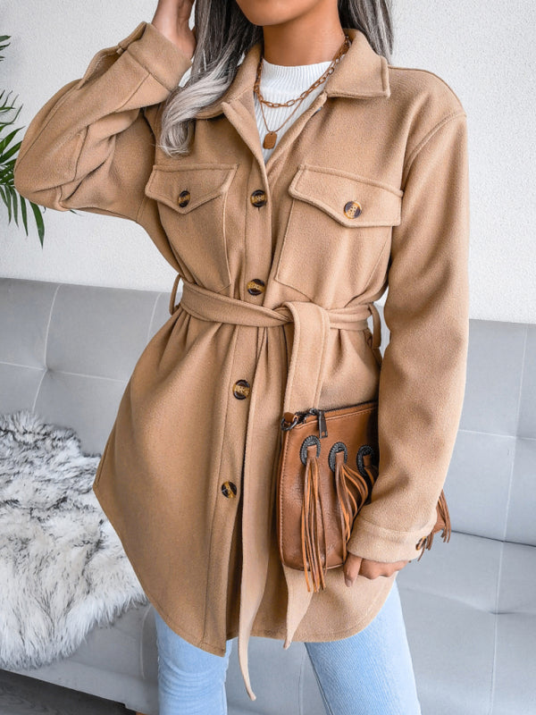 Alva | Manteau Épais à Boutons pour Femme avec Ceinture