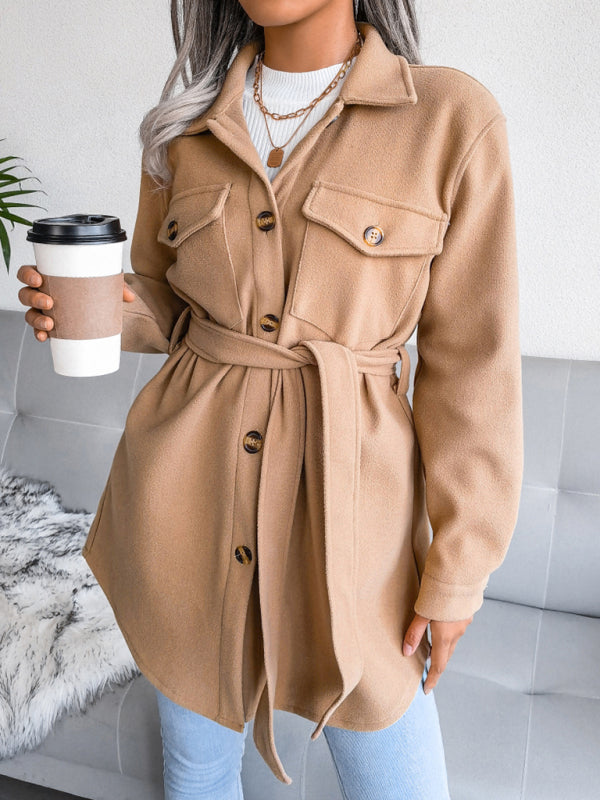 Alva | Manteau Épais à Boutons pour Femme avec Ceinture