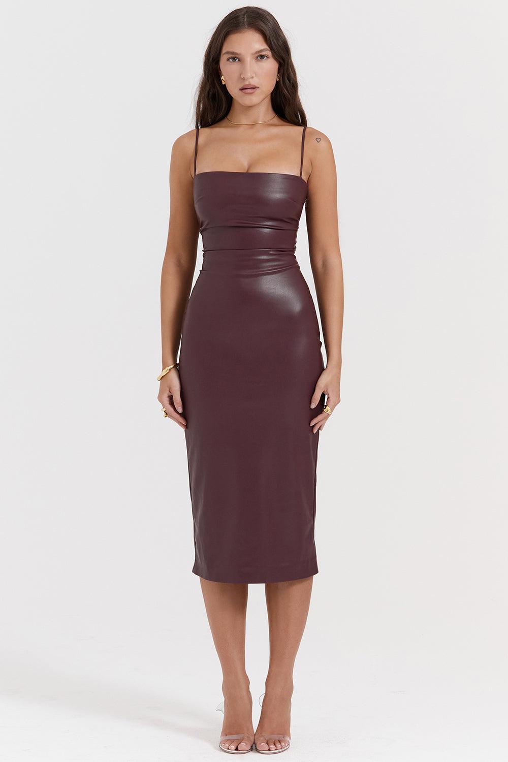 Robe en cuir luxe - Élégante et audacieuse - Projet Paris - Tissu de haute qualité