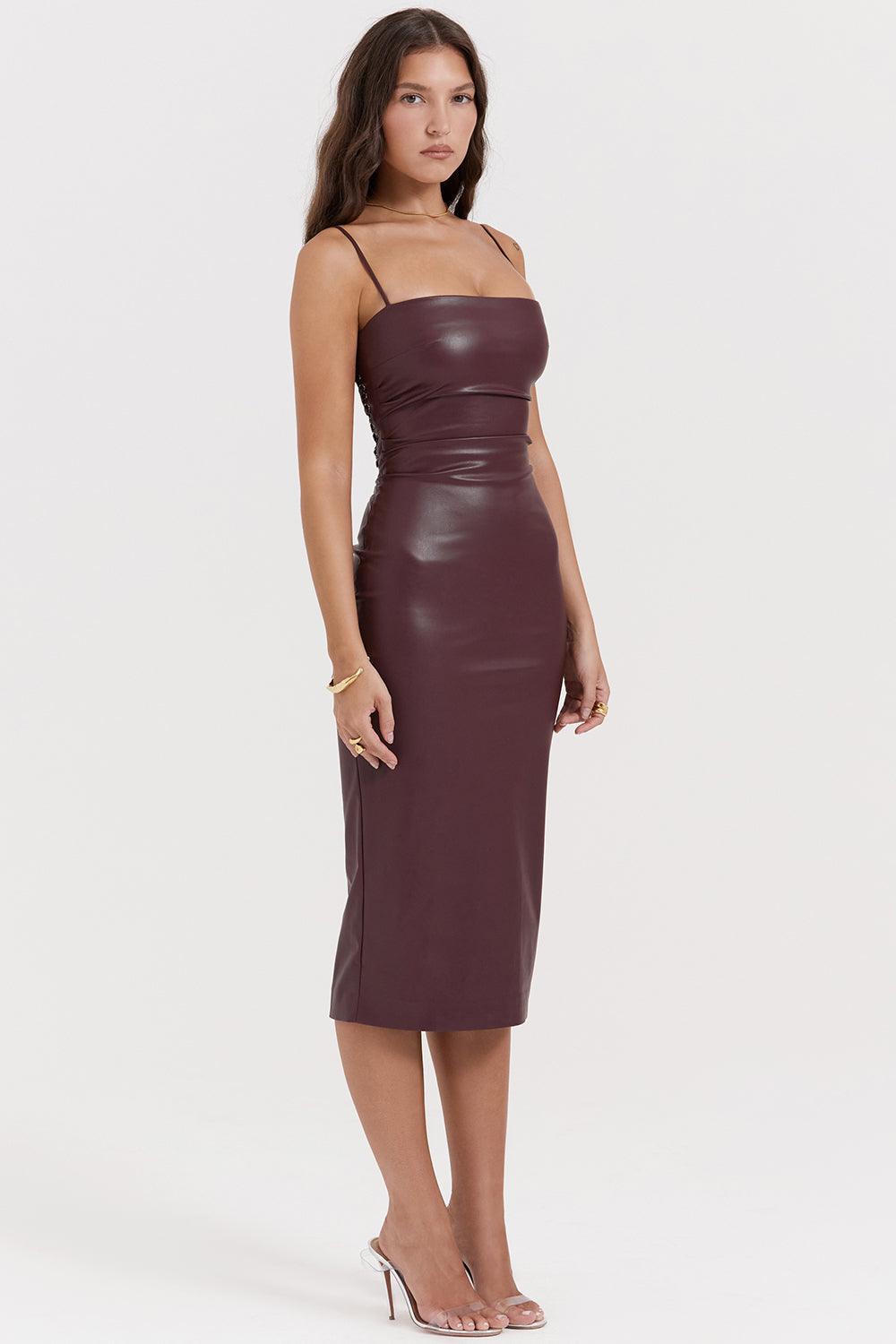 Robe en cuir luxe - Élégante et audacieuse - Projet Paris - Tissu de haute qualité