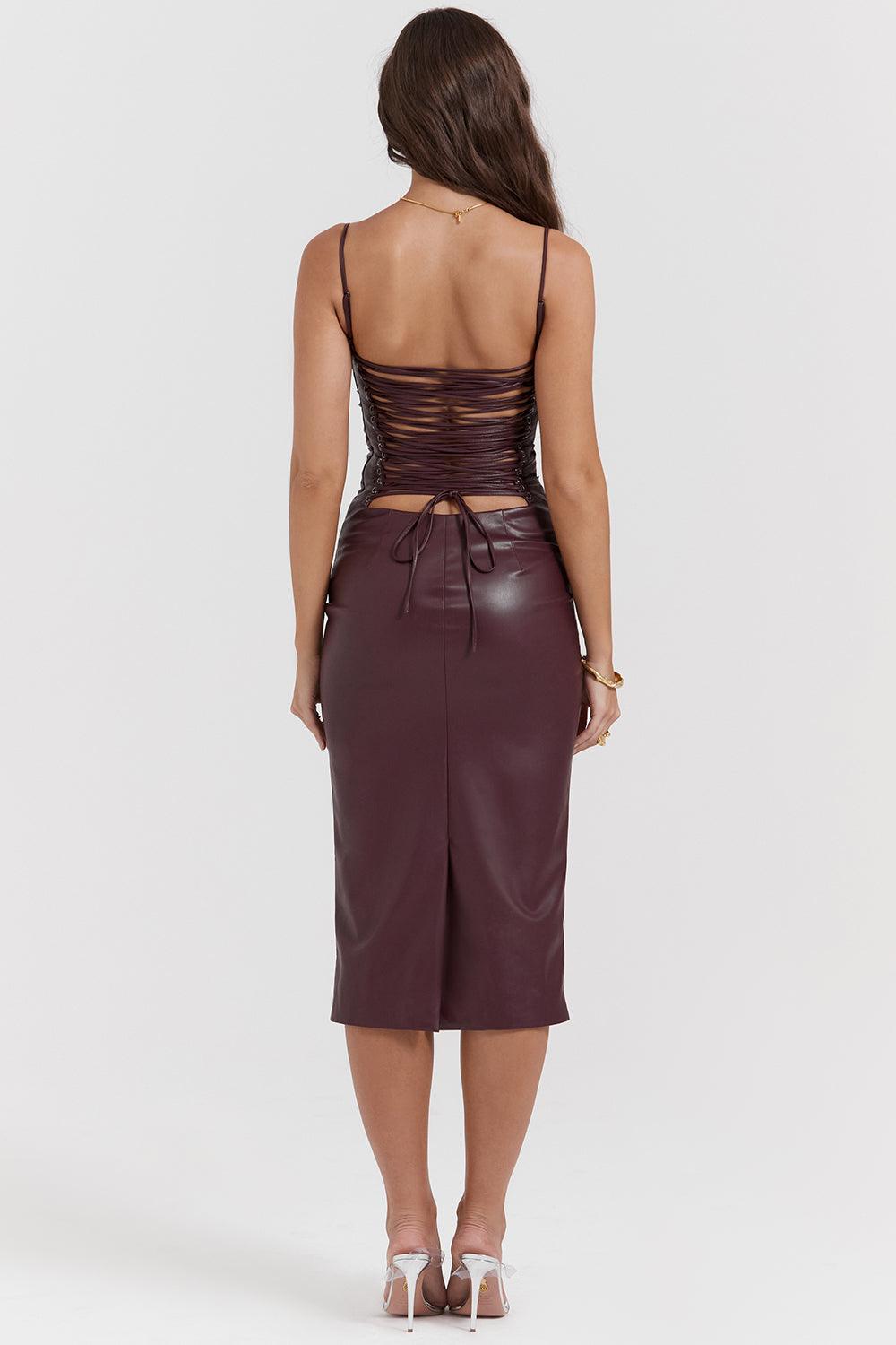 Robe en cuir luxe - Élégante et audacieuse - Projet Paris - Tissu de haute qualité