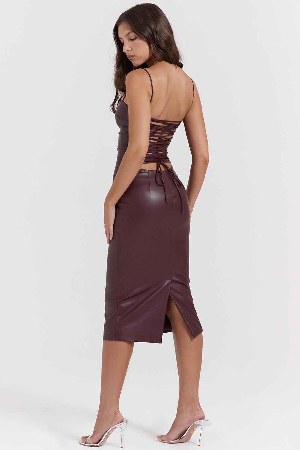Robe en cuir luxe - Élégante et audacieuse - Projet Paris - Tissu de haute qualité