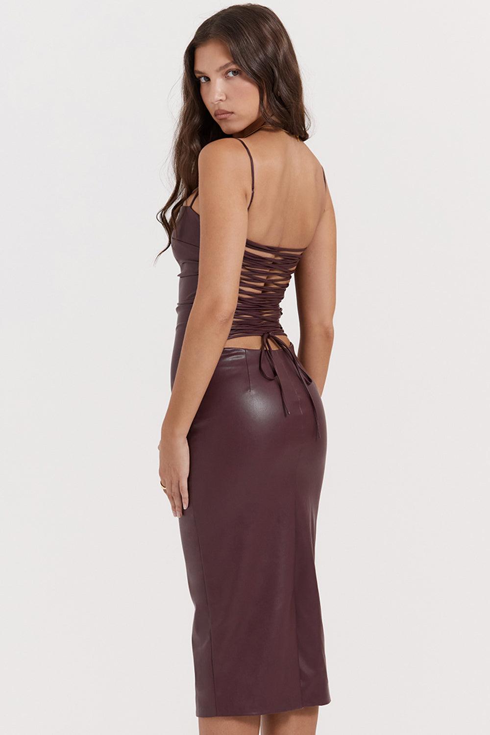 Robe en cuir luxe - Élégante et audacieuse - Projet Paris - Tissu de haute qualité
