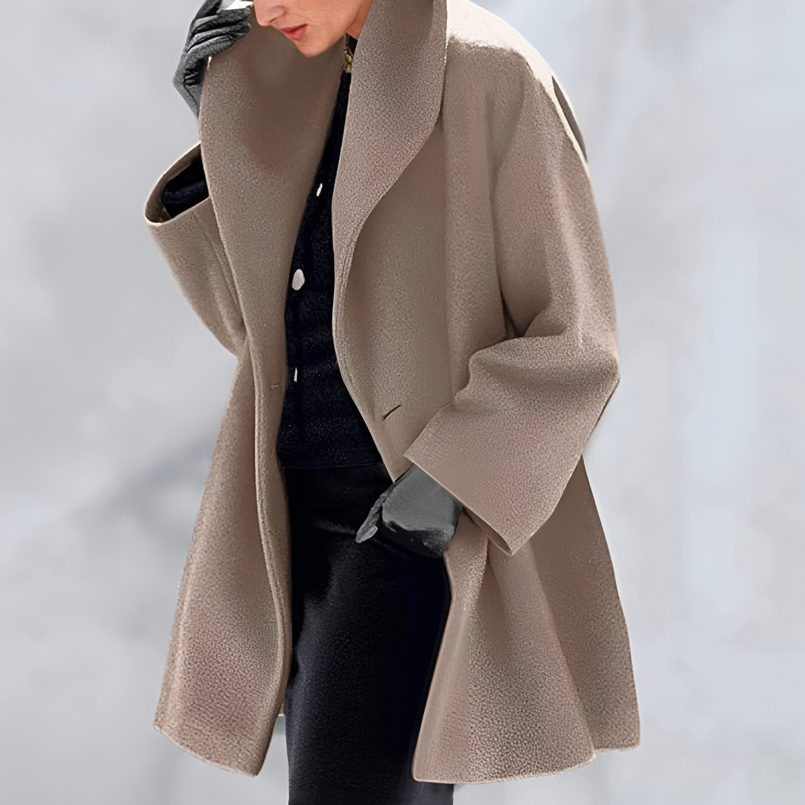 Manteau élégant à large col pour femmes