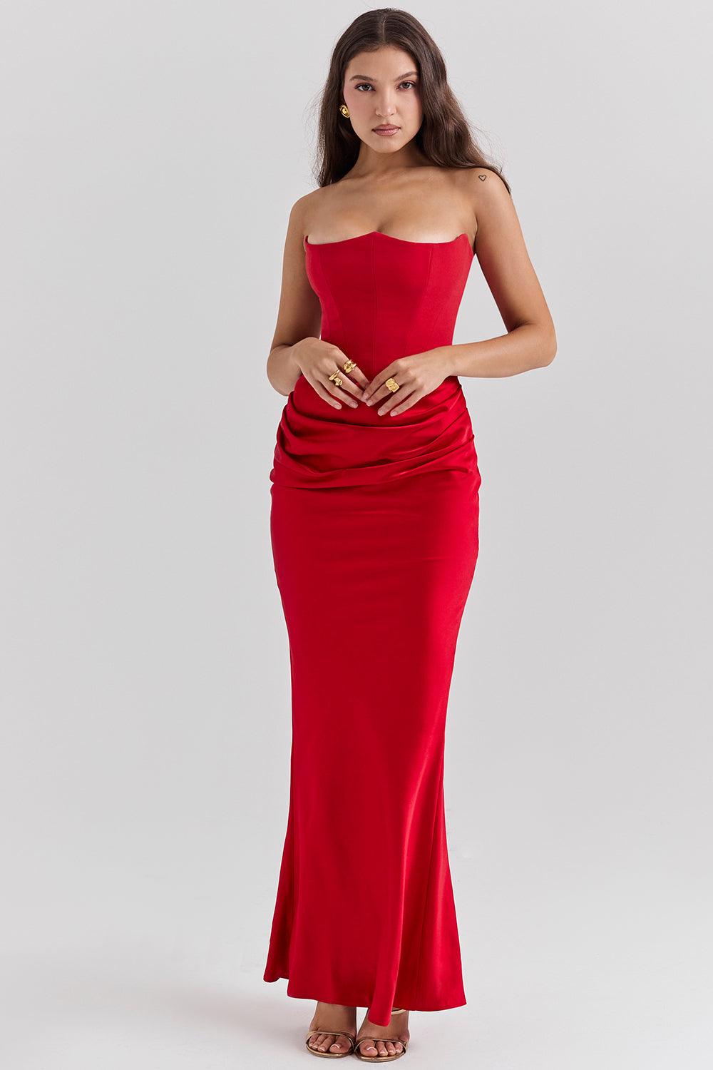 Robe maxi corset sans bretelles - Élégante et sophistiquée - Projet Paris - Coupe ajustée