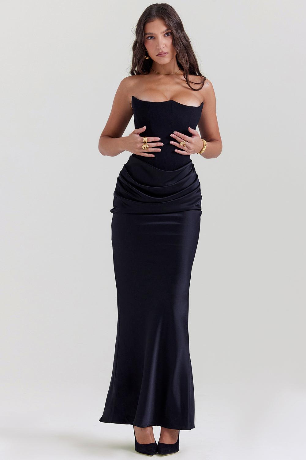 Robe maxi corset sans bretelles - Élégante et sophistiquée - Projet Paris - Coupe ajustée