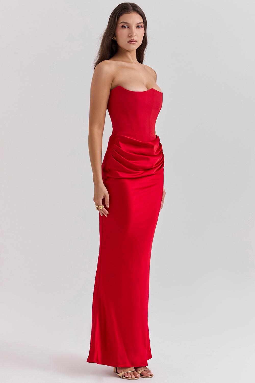 Robe maxi corset sans bretelles - Élégante et sophistiquée - Projet Paris - Coupe ajustée