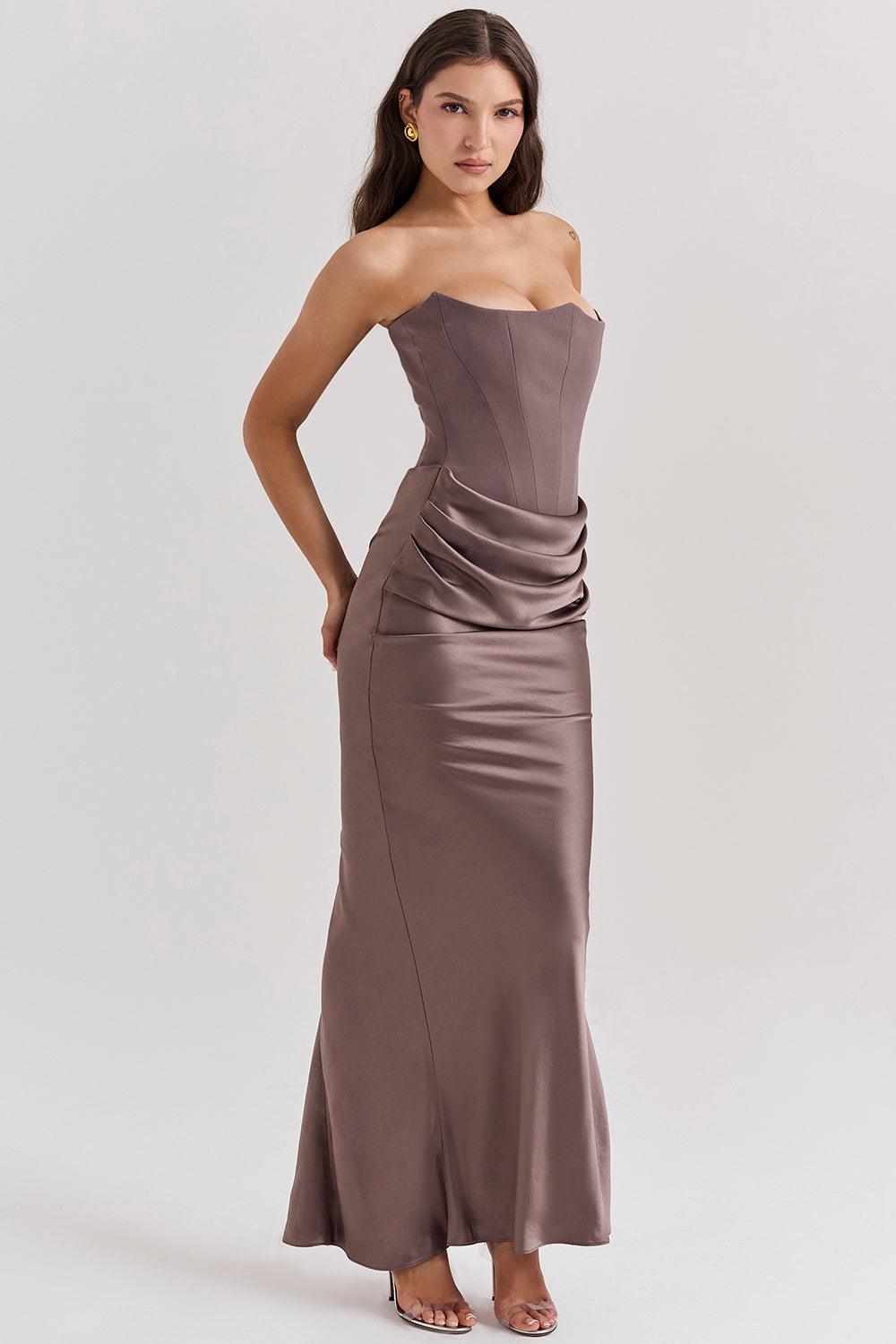 Robe maxi corset sans bretelles - Élégante et sophistiquée - Projet Paris - Coupe ajustée