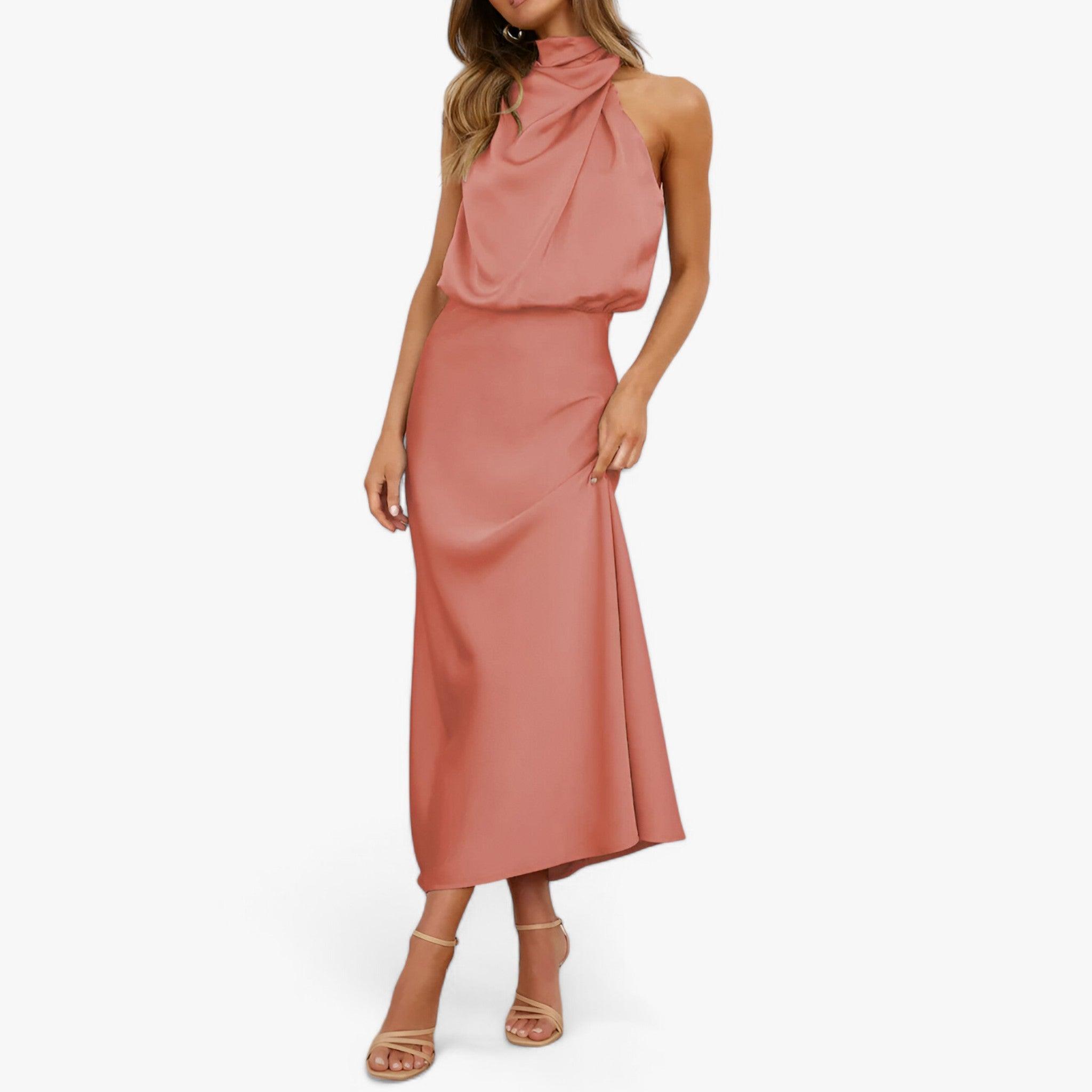 Robe longue en satin - Luxueuse et flatteuse - Projet Paris - Tissu soyeux