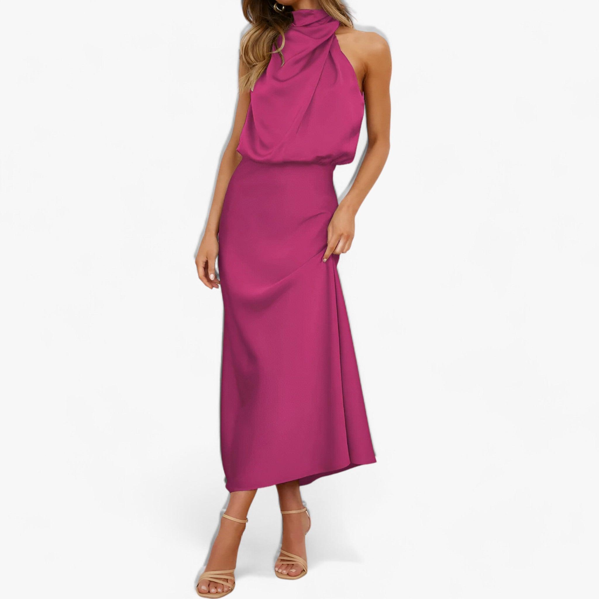 Robe longue en satin - Luxueuse et flatteuse - Projet Paris - Tissu soyeux