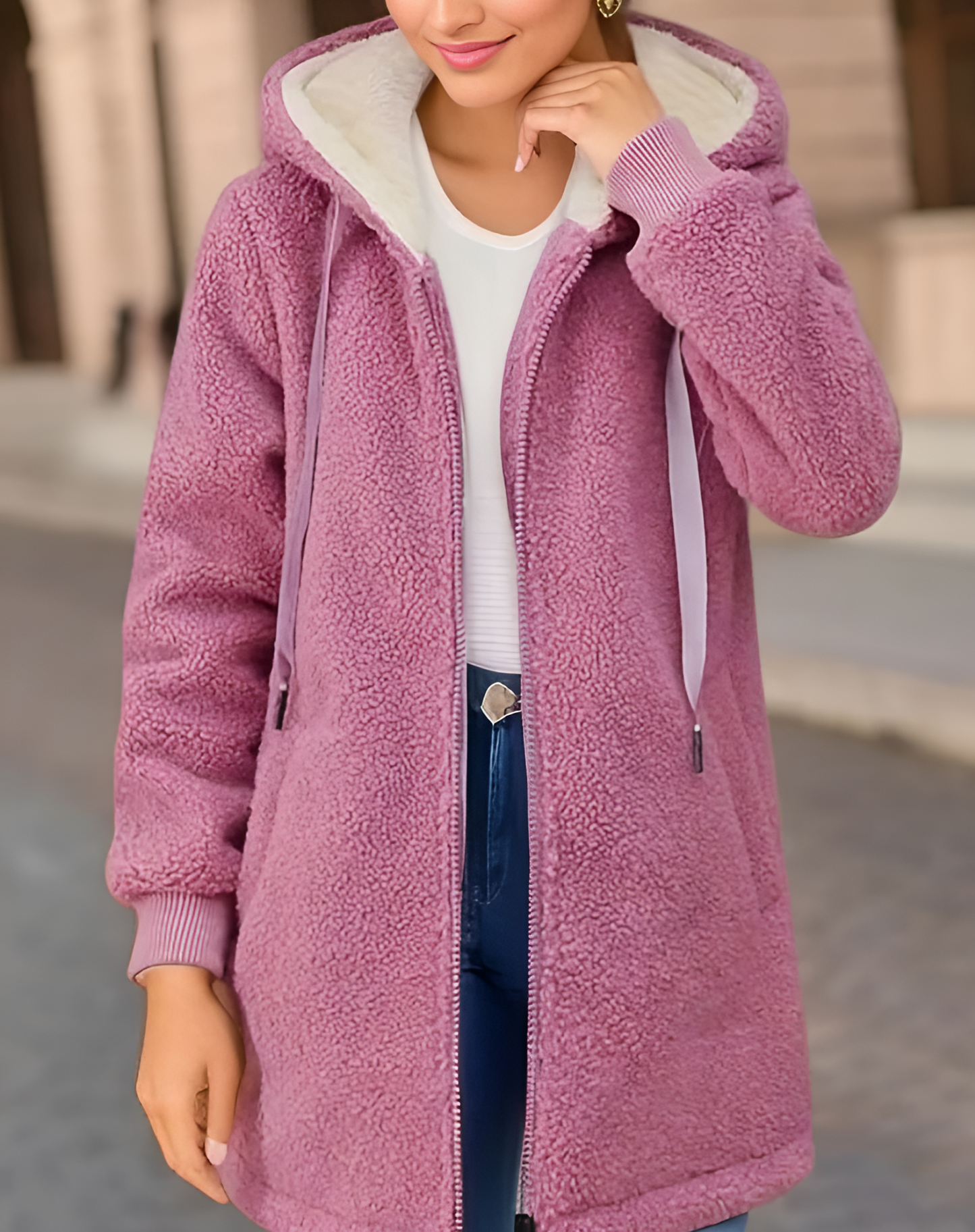 Hoodie en polaire avec fermeture éclair