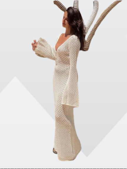 Robe transparente à col - en V plongeant - Projet Paris - Élégante - séduisante